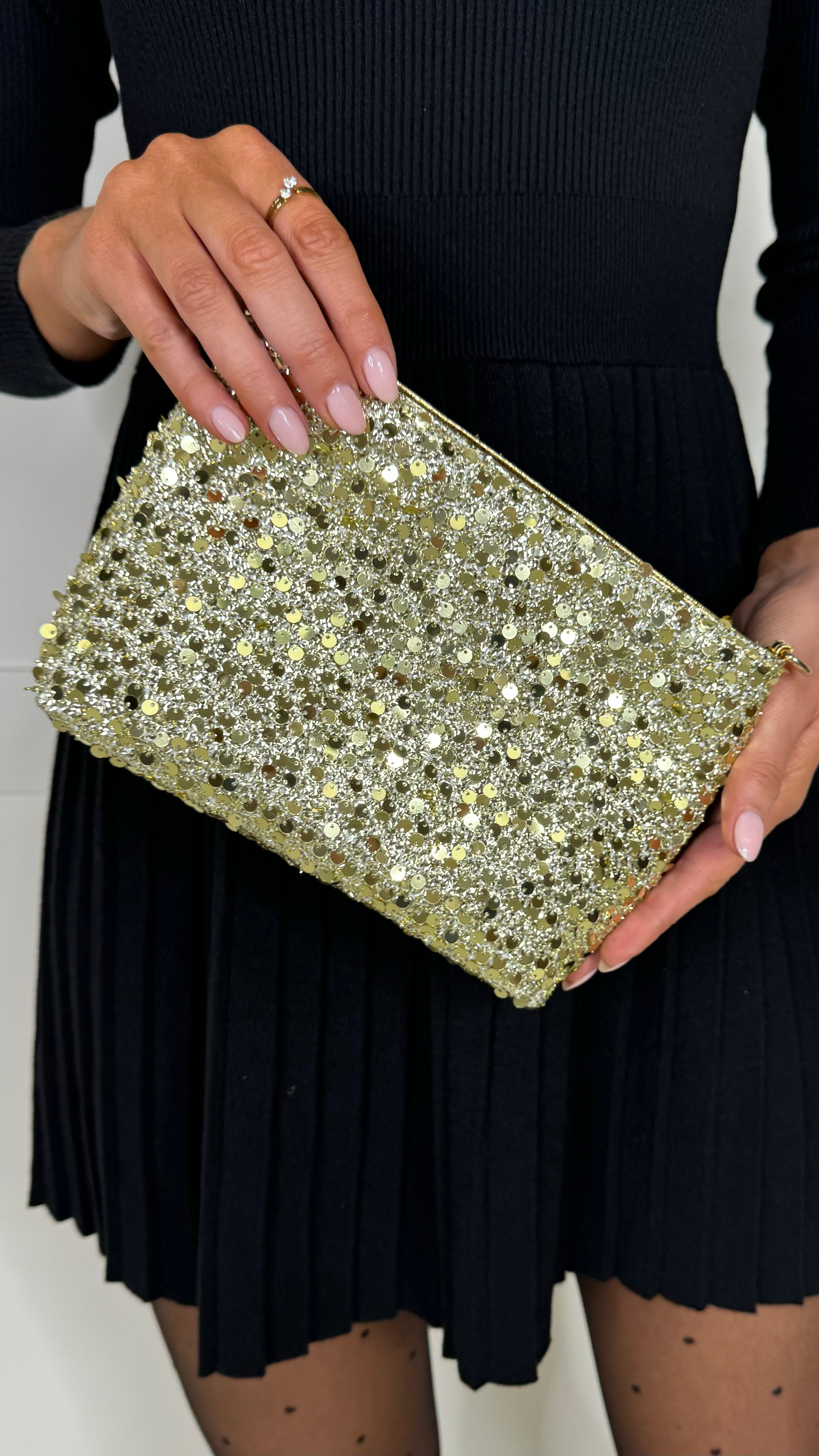 Sheila Gold Clutch Bag