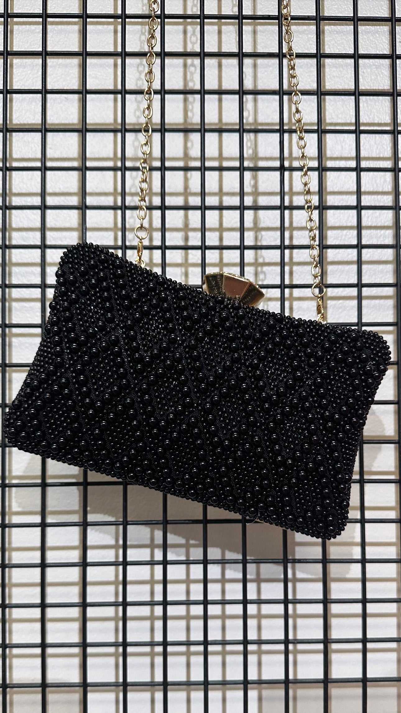 Clarissa Black Embellished Clutch Bag