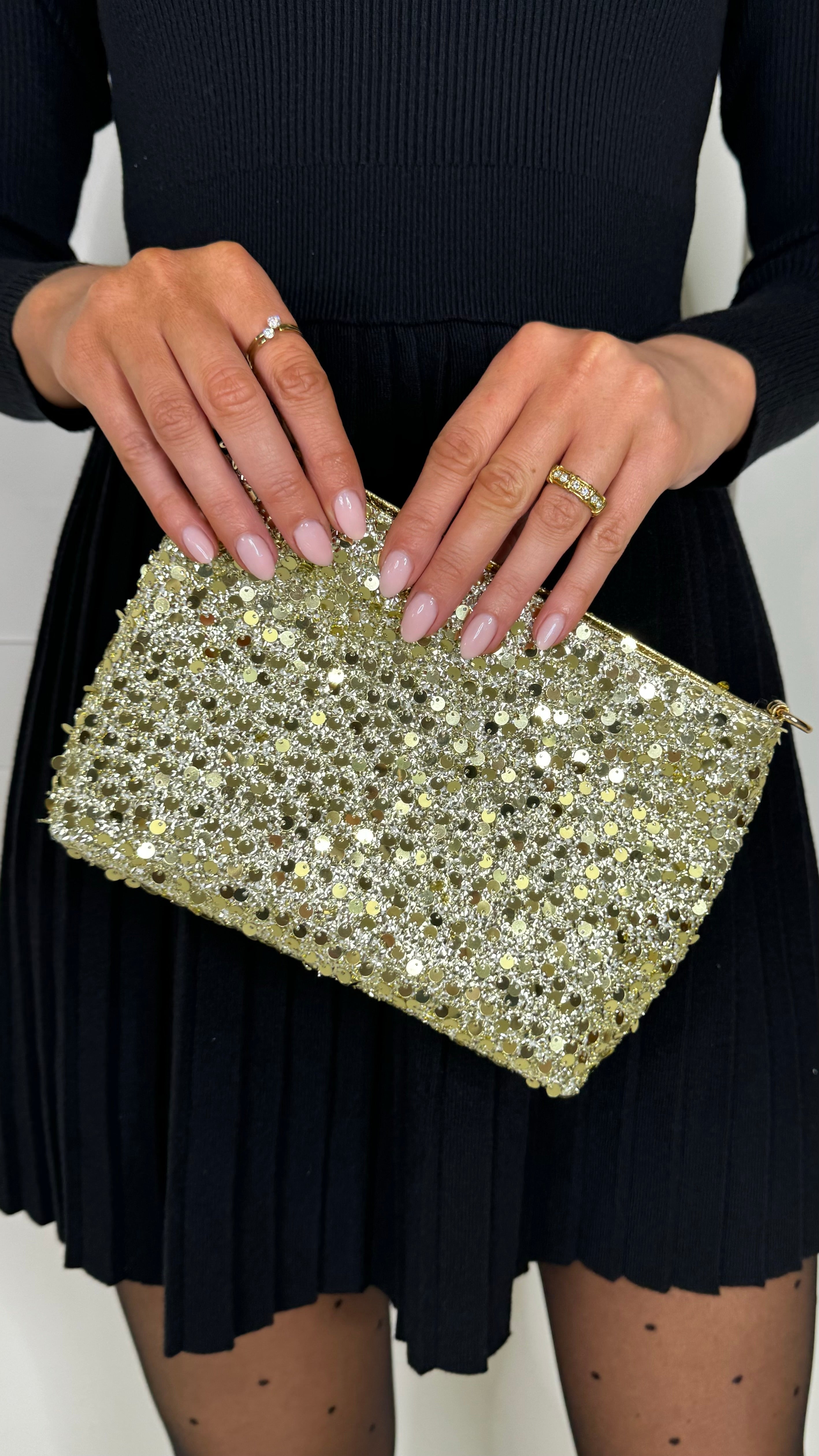 Sheila Gold Clutch Bag